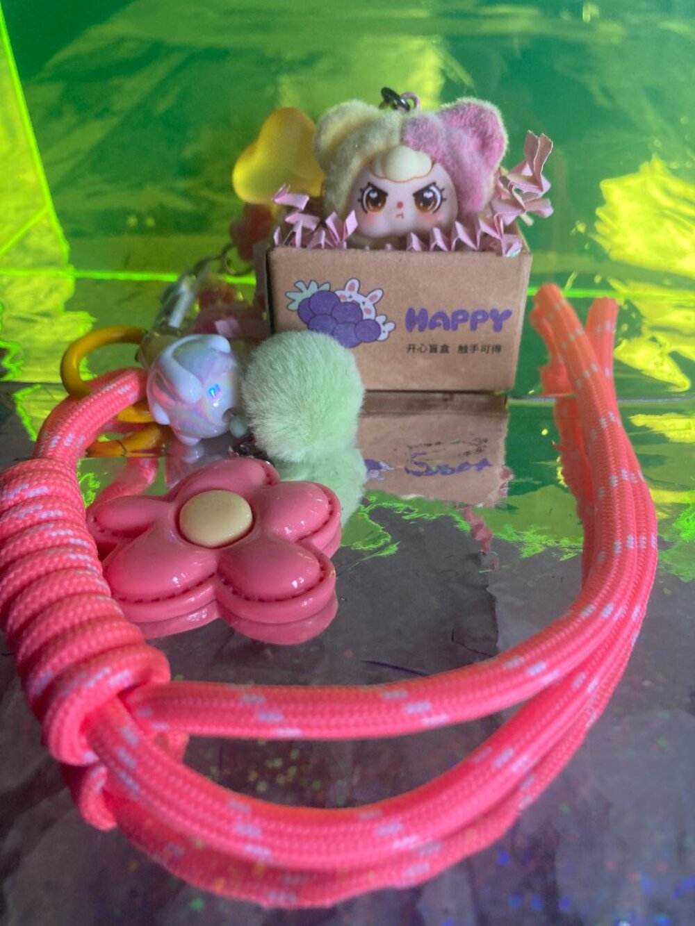 Handmade Flocked Figure Bag Charm/ Keychain